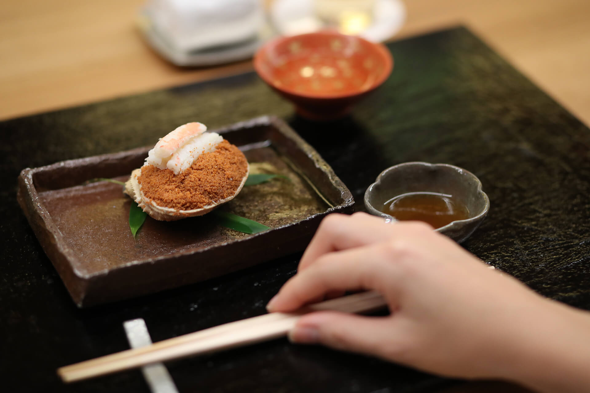 Beautiful dishes are served in Fushikino’s Omakase course