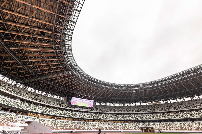 photo of The Japan National Stadium, Tokyo, designed by Kengo Kuma