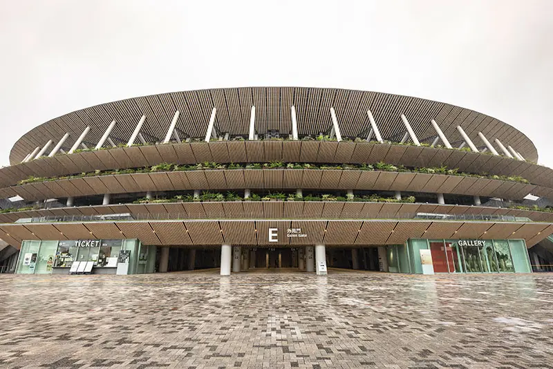 photo of The Japan National Stadium, Tokyo, designed by Kengo Kuma