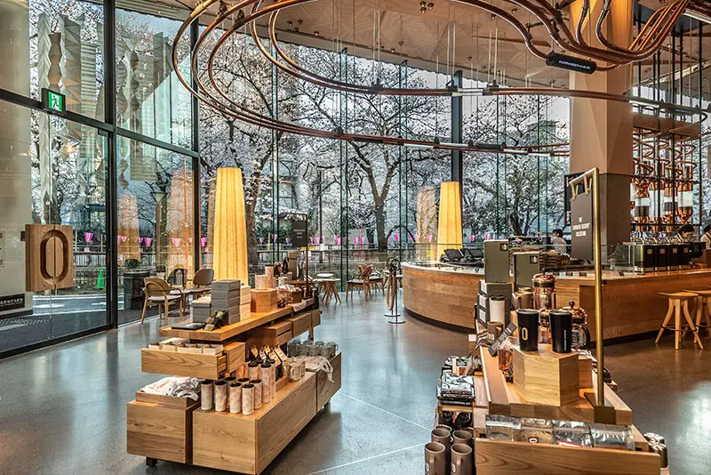 photo of Starbucks Reserve in Nakameguro, Tokyo, designed by Kengo Kuma